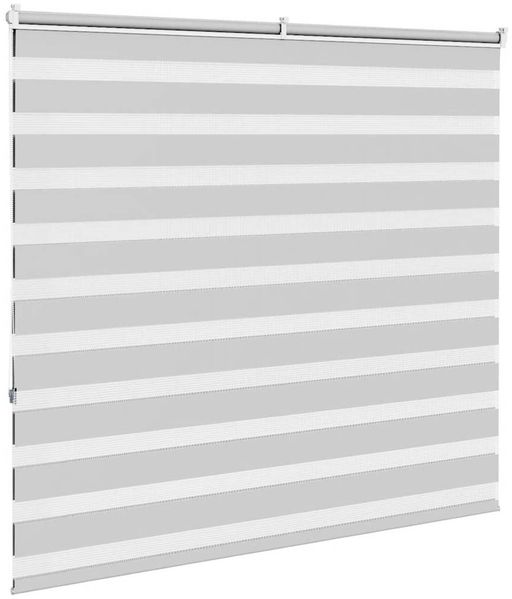 vidaXL Doppelrollo Hellgrau 160x150 cm Stoffbreite 155,9 cm Polyester 4014455 Bild 4