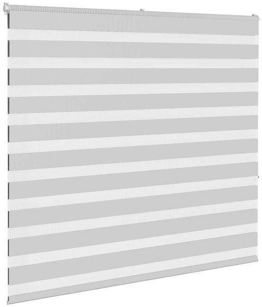 vidaXL Doppelrollo Hellgrau 160x150 cm Stoffbreite 155,9 cm Polyester 4014455 Bild 3