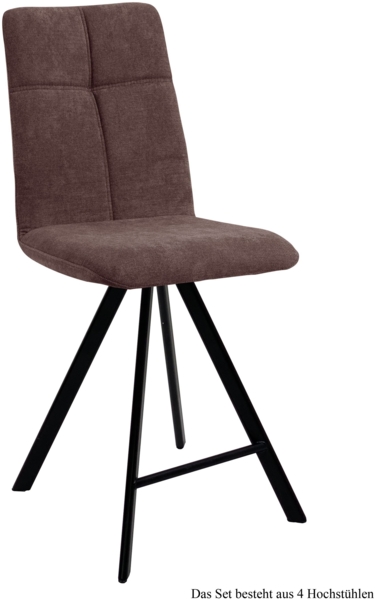 Thekenstuhl drehbar (4er-Set) Drucill 47x109x60 Schwarz/Braun