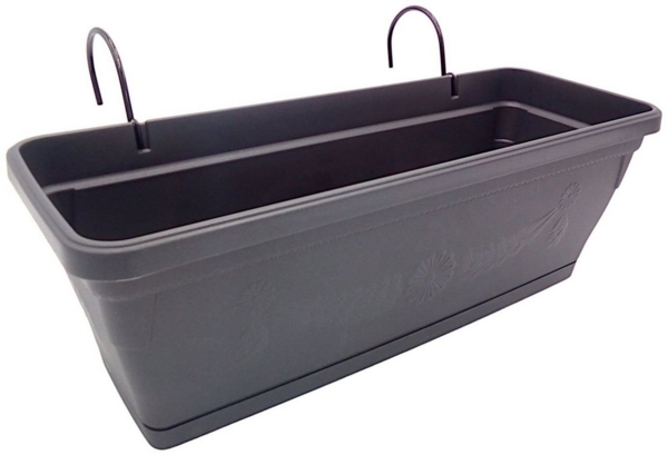 Balkonkasten 50cm mit Halterung Blumenkasten Pflanzkasten Pflanztopf Blumentopf