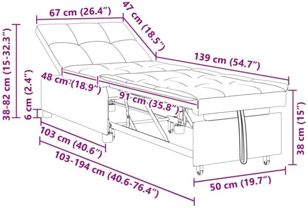vidaXL Schlafsofa Gelb 194 x 67 x 82 cm Samt 42008601 Bild 11