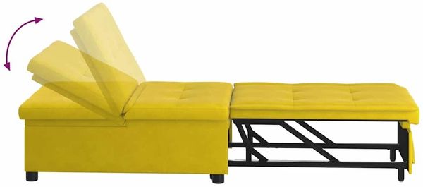 vidaXL Schlafsofa Gelb 194 x 67 x 82 cm Samt 42008601 Bild 8