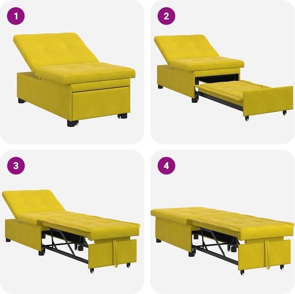 vidaXL Schlafsofa Gelb 194 x 67 x 82 cm Samt 42008601 Bild 9
