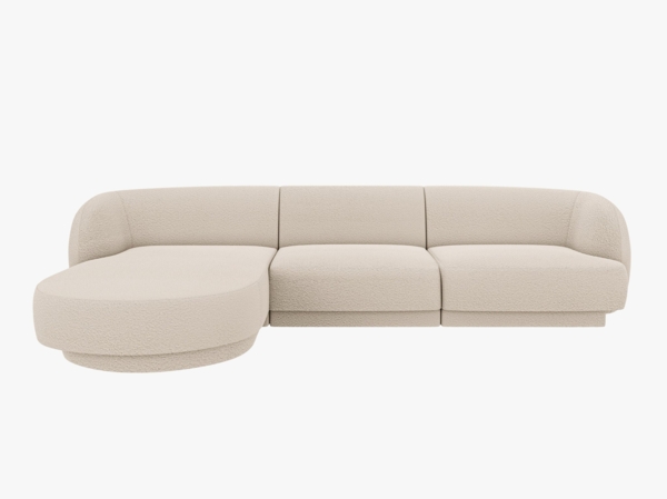 Micadoni Ecksofa Miley 4-Sitzer Links Boucle Baloo Beige