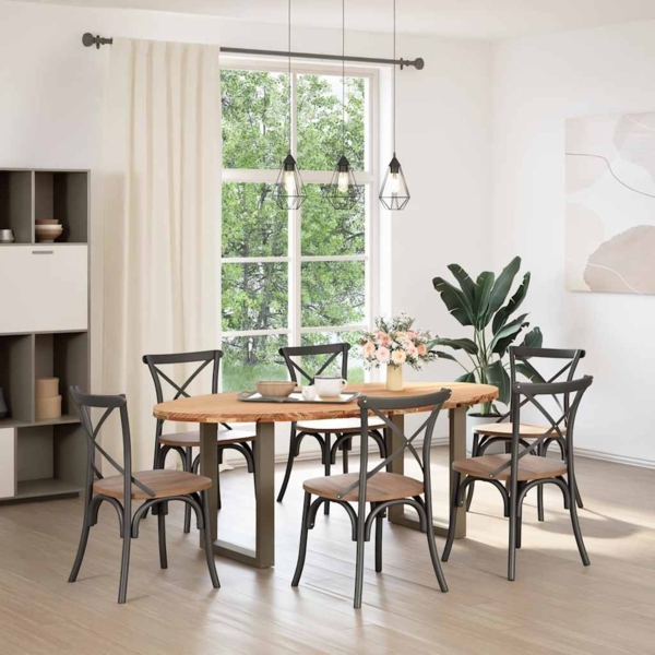 vidaXL Esstisch Hellbraun 200x100x74 cm Massivholz Eiche Oval 3305339