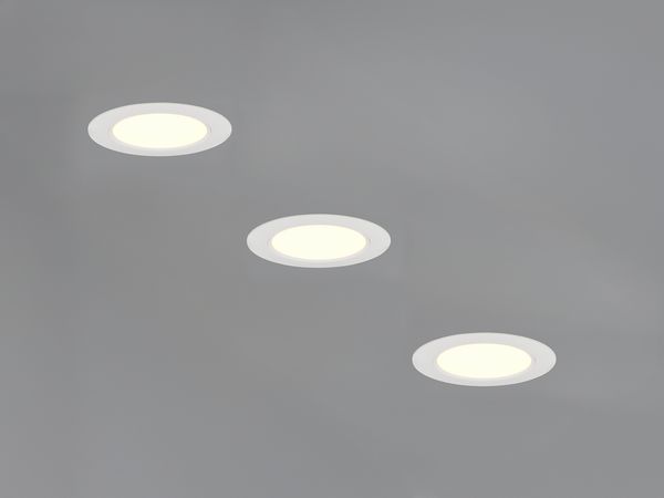 LED Einbaustrahler 230V 3er Set dimmbar, 3 Lichtfarben für Badezimmer, Ø 11cm