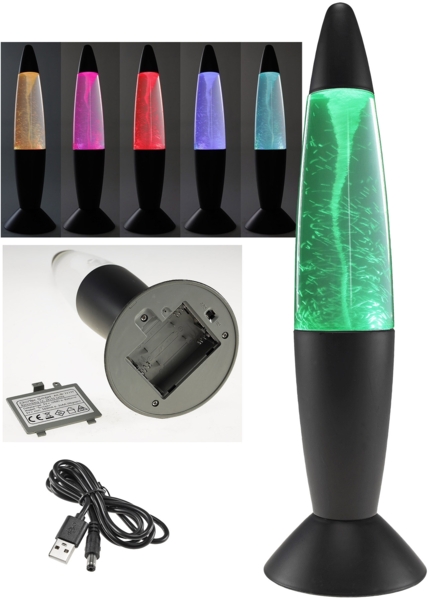 LED Dekoleuchte TORNADO, 37cmFarbwechsel, 5V/ Batterie, Schwarz