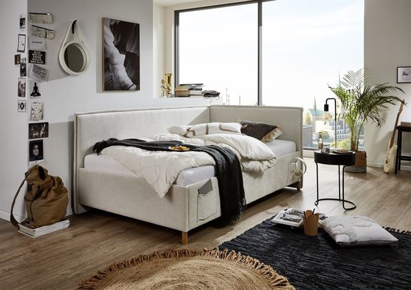 Polsterliege >Fun mit BK< Liegefläche 120x200cm, City Beige, Stellmaß: 133x90x215cm (BxHxT)
