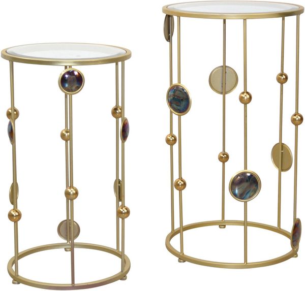 Runder Beistelltisch "Carola" gold, 60 cm hoch