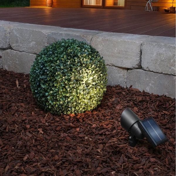 esotec LED Gartenstrahler Solarstrahler Spoti Ø7cm 30lm 3000K warmweiß LED-Spot outdoor 102548, LED fest integriert