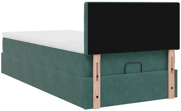 vidaXL Ottoman-Bett mit Matratze Dunkelgrün 80x200 cm Samt 3311882 Bild 11