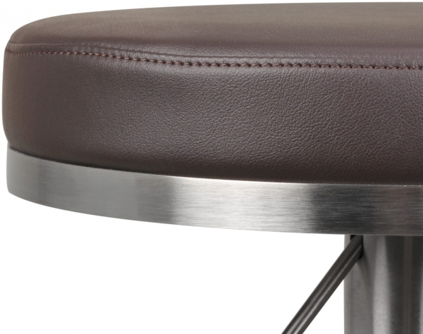 Wohnling Barhocker Edelstahl höhenverstellbare Sitzhöhe 57 - 82 cm braun Bild 11