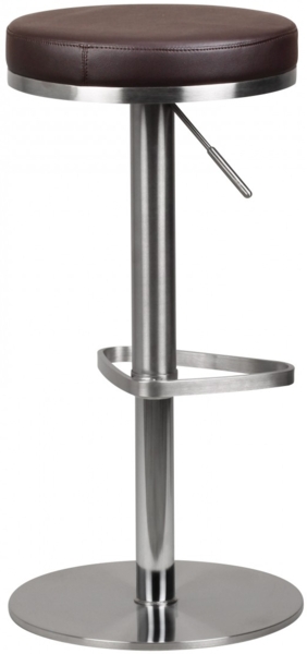 Wohnling Barhocker Edelstahl höhenverstellbare Sitzhöhe 57 - 82 cm braun Bild 10