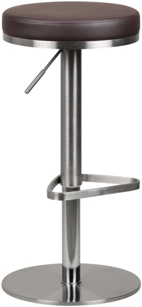 Wohnling Barhocker Edelstahl höhenverstellbare Sitzhöhe 57 - 82 cm braun Bild 2