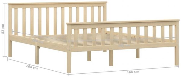 vidaXL Massivholzbett Helles Holz Kiefernholz 160x200 cm 283224 Bild 12
