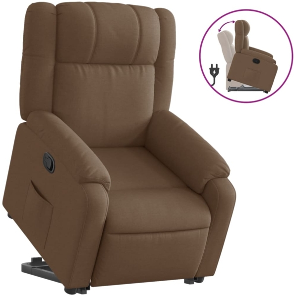 vidaXL Relaxsessel mit Aufstehhilfe Braun Stoff 3205206