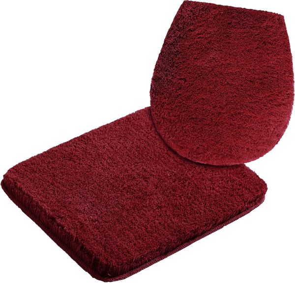 OTTO home Badematte Merida, Badvorleger, Badezimmer Teppich, Höhe 32 mm, rutschhemmend beschichtet, fußbodenheizungsgeeignet, schnell trocknend, strapazierfähig, Kunstfaser, 2-tlg. Hänge-WC Set, Badteppich, Uni Farben, rechteckig, rund & als 2-tlg. Set...