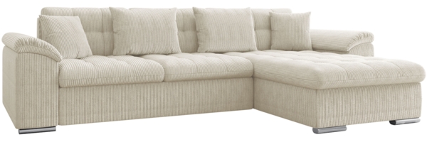 Ecksofa Diana Cord (Farbe: Poso 100, Seite: Rechts)