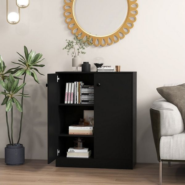 COSTWAY Kommode, Sideboard modern mit verstellbaren Regalen 72x34x85,5cm