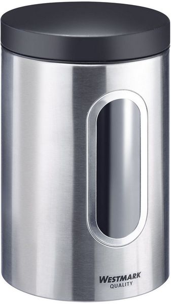 WESTMARK Vorratsdose Vorratsdose mit Fenster 2300 ml, Edelstahl, Kunststoff, (1-tlg), Edelstahl Vorratsbehälter für Kaffee, Mehl, Zucker etc.