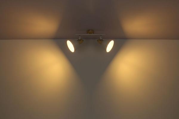 Deckenleuchte, 2-Flammig, Holz-Optik, Länge 35 cm