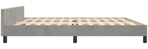 vidaXL Bettgestell mit Kopfteil Samt Hellgrau 200x200 cm, Härtegrad: H2 [3125836] Bild 6