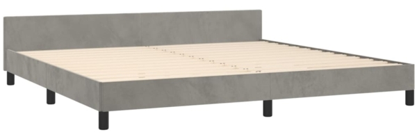 vidaXL Bettgestell mit Kopfteil Samt Hellgrau 200x200 cm, Härtegrad: H2 [3125836] Bild 4