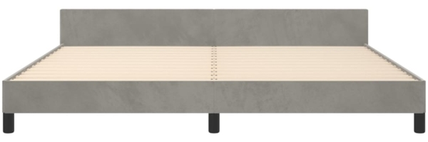 vidaXL Bettgestell mit Kopfteil Samt Hellgrau 200x200 cm, Härtegrad: H2 [3125836] Bild 5