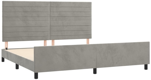 vidaXL Bettgestell mit Kopfteil Samt Hellgrau 200x200 cm, Härtegrad: H2 [3125836] Bild 3