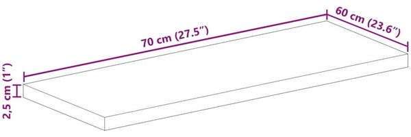 vidaXL Tischplatte 70x60x2,5 cm Rechteckig Massivholz Mango 371597 Bild 9