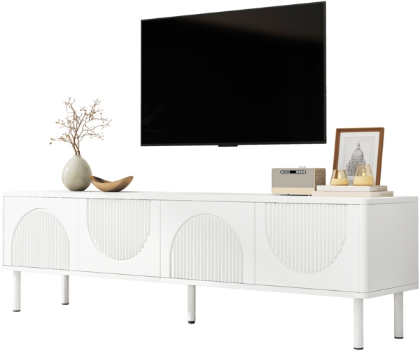 Modernes TV-Lowboard mit Stauraum, matte Oberfläche & Kabelmanagement – minimalistisches Design für Wohnzimmer, Schlafzimmer oder Flur, 180cm