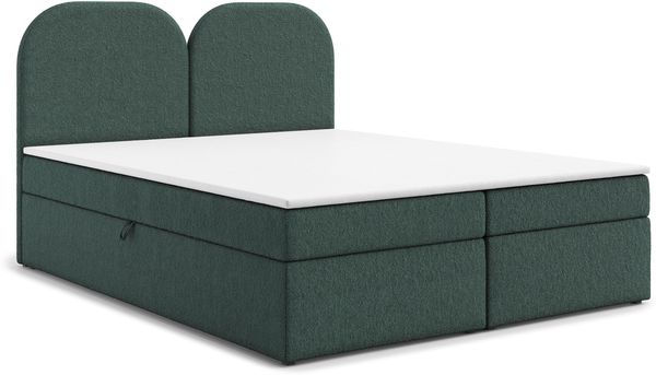 AX LIVING Migwell Boxspringbett 180x200 Grün mit Bettkasten Kopfteil