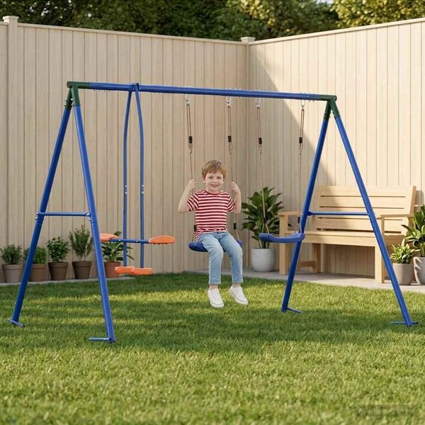 vidaXL Outdoor Schaukelset Mehrfarbig 263 x 185 x 185 cm Stahl und PE 3429820