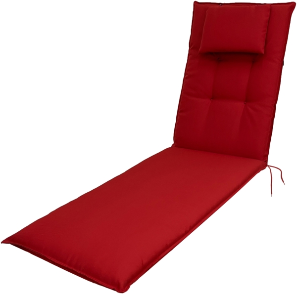 doppler® Liegenauflage 8833 195 x 60 x 8 cm Auflage für Liege Kissen Polster Einlage rot, (1 St, 1 Auflage), UV-beständig für Gartenliegen