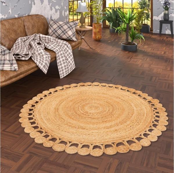 Pergamon Sisalteppich Naturfaser Teppich Jute Salsa Natur Boho Rund, Rund, Höhe: 12 mm