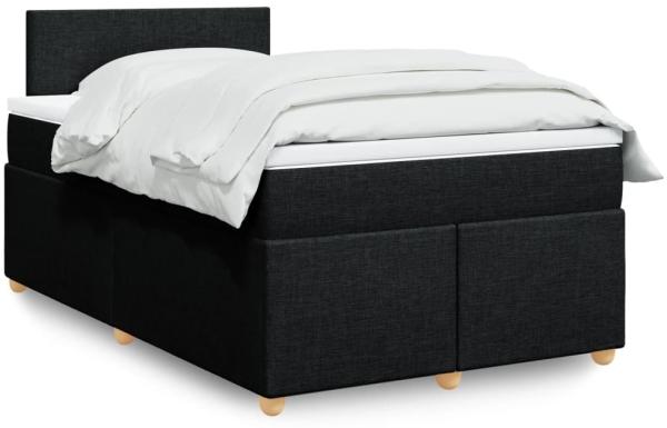 vidaXL Boxspringbett mit Matratze Schwarz 120x200 cm Stoff 3288942