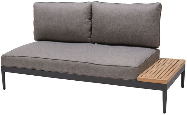 Gartensofa Topaz, Aluminium, Grau, 168 x 68 x 78 cm