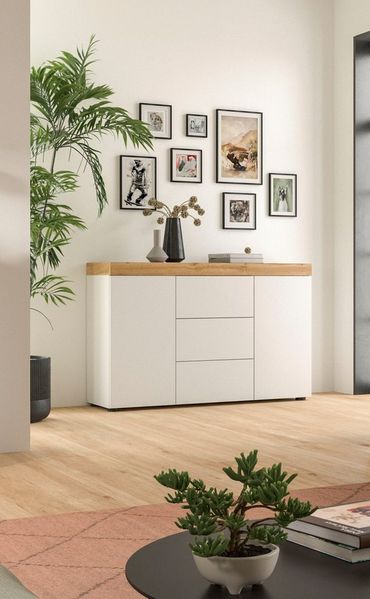 OTTO home Sideboard MAMBO, TOPSELLER!, Breite 125cm, 2 Türen, 3 Schubkästen, push-2-open (1 St, 2 farbige Ausführung, in verschiedenen Farben erhältlich), Sideboard, Kommode, Wohnzimmer, Flur, Arbeitszimmer