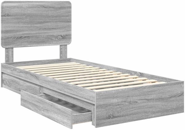 vidaXL Aufbewahrungsbett Graues Sonoma 100 x 200 cm Holzwerkstoff 3412719 Bild 5