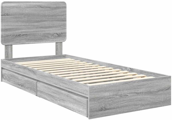 vidaXL Aufbewahrungsbett Graues Sonoma 100 x 200 cm Holzwerkstoff 3412719 Bild 4