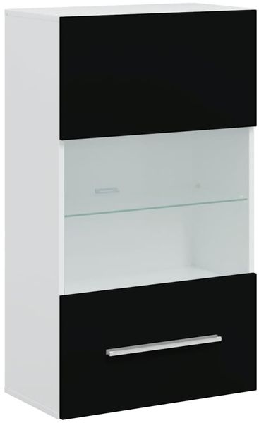 vidaXL 5-tlg. Wohnwand mit LED-Beleuchtung Mattschwarz Holzwerkstoff 3324230 Bild 8