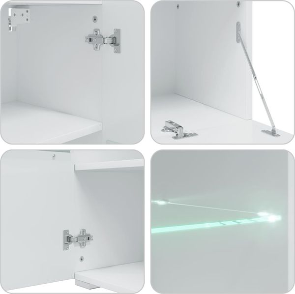 vidaXL 5-tlg. Wohnwand mit LED-Beleuchtung Mattschwarz Holzwerkstoff 3324230 Bild 12