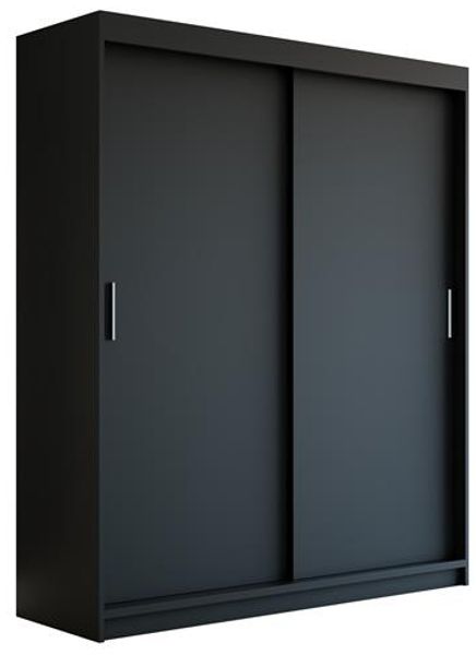 Schwebetürenschrank PAX 2-türig Schrank 160 cm (mit Spiegel) Farbe: Schwarz