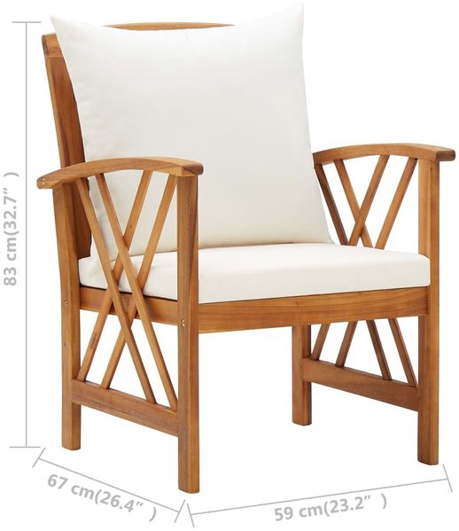 vidaXL 4-tlg. Garten-Lounge-Set mit Auflagen Massivholz Akazie 3057987 Bild 12