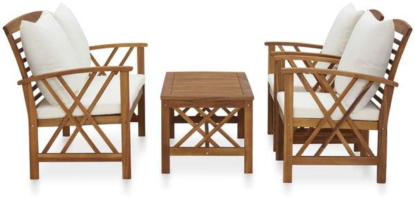 vidaXL 4-tlg. Garten-Lounge-Set mit Auflagen Massivholz Akazie 3057987 Bild 2