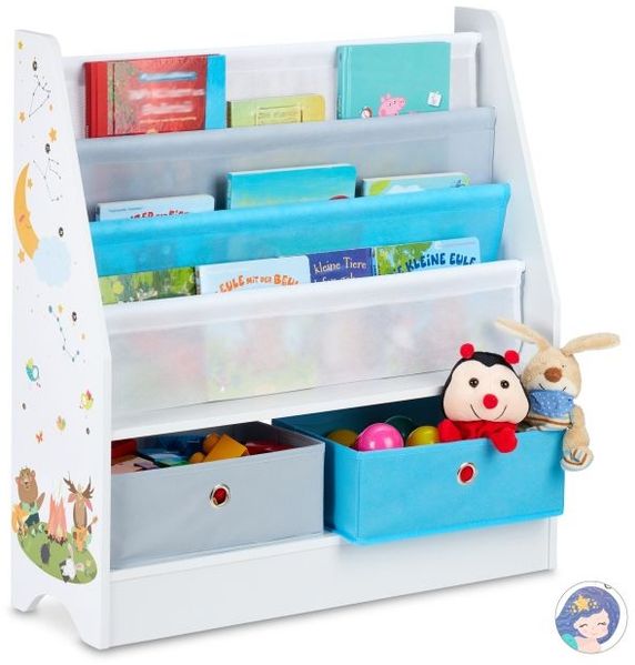 Kinderregal mit 2 Boxen & 3 Hängefächern