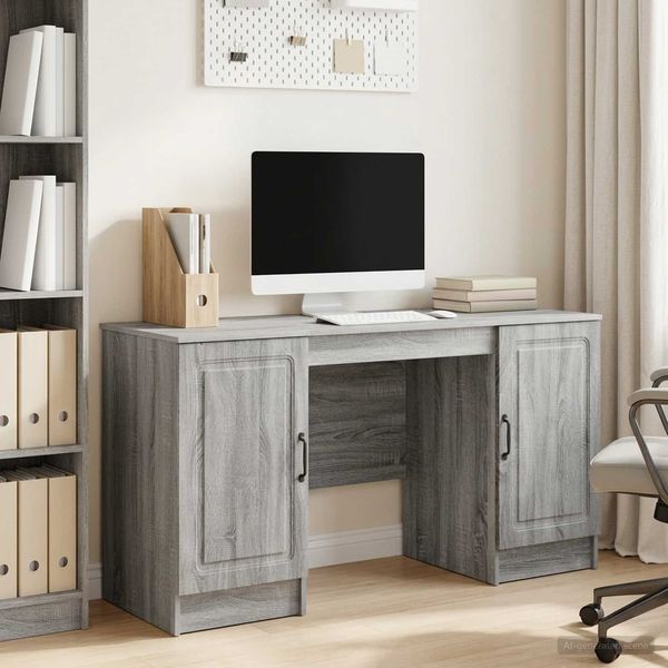 vidaXL Schreibtisch Graues Sonoma 142,5 x 50 x 75 cm Holzwerkstoff 3414645