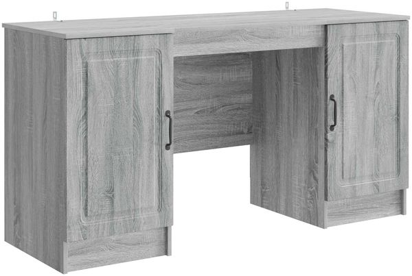 vidaXL Schreibtisch Graues Sonoma 142,5 x 50 x 75 cm Holzwerkstoff 3414645