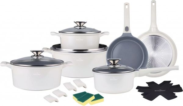 Kochtopf Pfannen Set 19tlg Antihaftbeschichtung Induktion Swiss Haus SH-LG3019CR