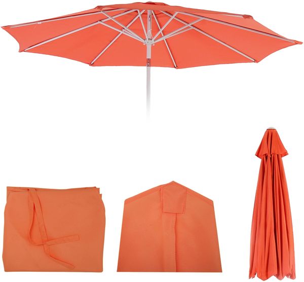 Ersatz-Bezug für Sonnenschirm N19, Sonnenschirmbezug Ersatzbezug, Ø 3m Stoff/Textil ~ terracotta